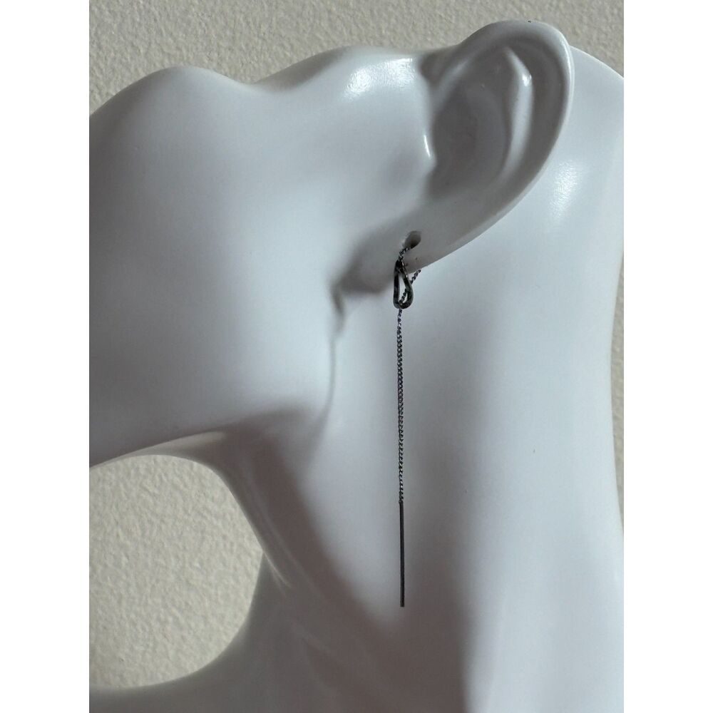 Gunmetal Threader Earrings NWT